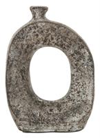 MUST Living Vaas 'Salda' Terracotta, 23cm, kleur Grijs - thumbnail