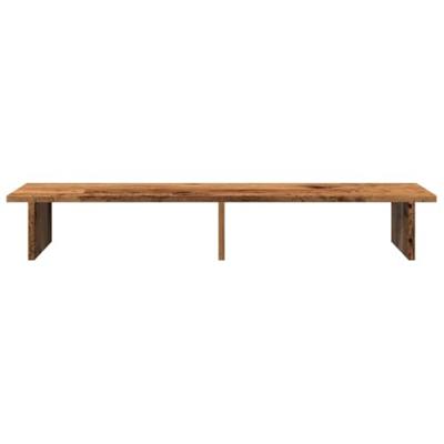 Monitorstandaard 100x27x15 cm bewerkt hout oud houtkleurig Monitorstandaard 100x27x15 cm bewerkt hout oud houtkleurig