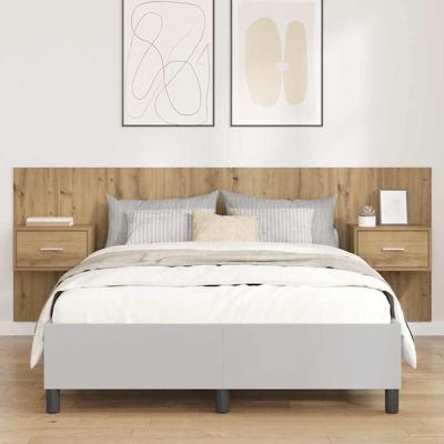 Hoofdbord Met Kast met lade 3 pcs Artisan Eiken Bewerkt hout