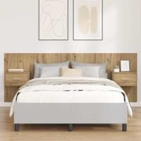 Hoofdbord Met Kast met lade 3 pcs Artisan Eiken Bewerkt hout - thumbnail