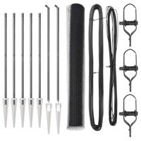 VidaXL Afrasteringspaal grijs 10 x 1,2 m (13 mm gaas) staal en pvc - thumbnail