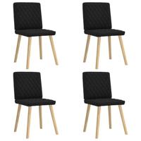 Eetkamerstoelen 4 st stof zwart - thumbnail