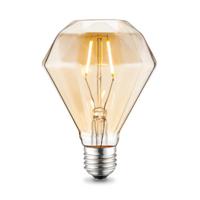 Edison Vintage LED lamp E27 LED filament lichtbron, Diamond D95, 9.5/9.5/13.5cm, Amber, Retro LED lamp 2W 180lm 2700K, warm wit licht, geschikt voor E27 fitting - thumbnail