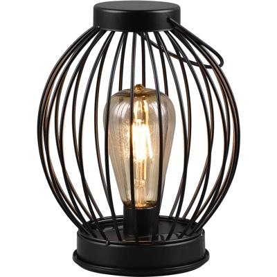 LED Tafellamp op Zonne-energie - Solar Hanglamp - Trion Muricy - Warm Wit 2700K - Spatwaterdicht IP44 - Rond - Zwart