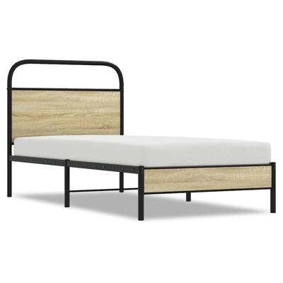 Bedframe zonder matras metaal sonoma eikenkleurig 180x200 cm