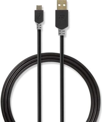Nedis USB-Kabel | USB-A Male naar USB Micro-B Male | 480 Mbps | 2 m | 1 stuks - CCBW60500AT20 CCBW60500AT20