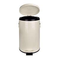 QUVIO Prullenbak retro - 12 L - Metaal - Beige - thumbnail