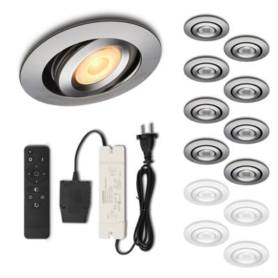 Set LED-inbouwspot met afstandsbediening Piccolo zilver 3W dimbaar 1-12 stuks