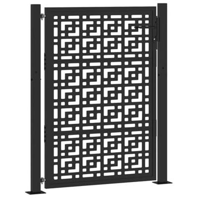 Poort met kruisontwerp 105x130 cm staal zwart Poort met kruisontwerp 105x130 cm staal zwart