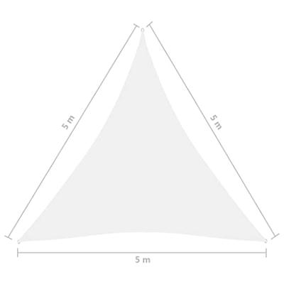 VidaXL Zonnescherm driehoekig 5x5x5 m oxford stof wit VidaXL Zonnescherm driehoekig 5x5x5 m oxford stof wit