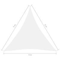 VidaXL Zonnescherm driehoekig 5x5x5 m oxford stof wit - thumbnail