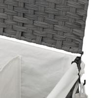 Wasmand op wielen 60x35x60,5 cm rattan grijs - thumbnail
