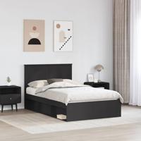 Bedframe met hoofdeinde Zwart 120 x 190 cm Massief grenenhout - thumbnail