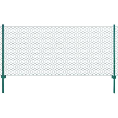 VidaXL Draadgaashek met palen 25x0,75 m staal groen