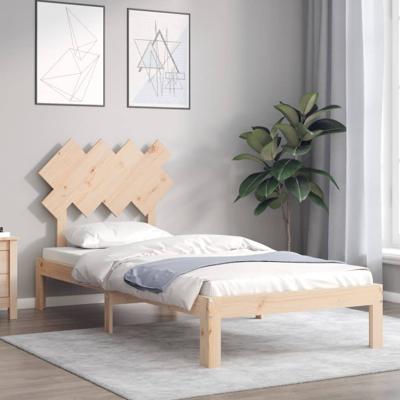 Bedframe met hoofdbord massief hout