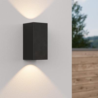 Selma - LED Wandlamp - 2x GU10 - IP65 - Up & Down Light - Dimbaar - Zwart - Excl. Lichtbron