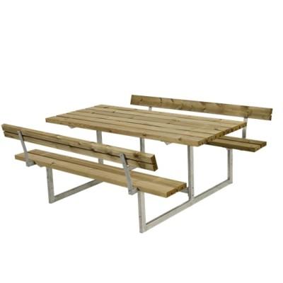 Picknicktafel Hout en Staal Basic Geimpregneerd Hout 2 Rugleuningen