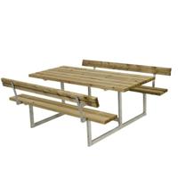 Picknicktafel Hout en Staal Basic Geimpregneerd Hout 2 Rugleuningen - thumbnail