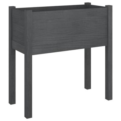 VidaXL Plantenbak 70x31x70 cm massief grenenhout grijs VidaXL Plantenbak 70x31x70 cm massief grenenhout grijs