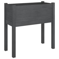 VidaXL Plantenbak 70x31x70 cm massief grenenhout grijs - thumbnail