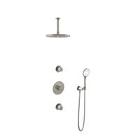 Hotbath Buddy - Inbouw Regendoucheset - 2 Stopkranen - Thermostatisch - Plafondbuis 15 cm - Hoofddouche 300 mm - Ronde Handdouche 3 Standen - Waterbesparend - V02 - thumbnail