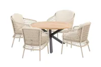 Prado tafel Ø130x75cm met 4 Puccini stoelen - thumbnail