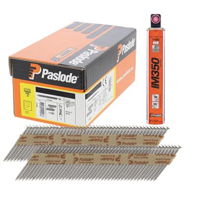 Paslode 34° Papier Gebonden Stripnagels IM350 | D-Kop | 2,8x63 mm | Inox A2 | Ring | +1x Gas VE=1100 - 141261