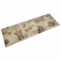 VidaXL Keukenmat wasbaar koffieprint 60x180 cm fluweel bruin - thumbnail