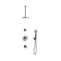 Hotbath Cobber - Inbouw Regendoucheset - Geborsteld Nikkel - 2 Stopkranen - Thermostatisch - Plafondbuis 30 cm - Hoofddouche 200 mm - Ronde Handdouche 3 Standen - Waterbesparend - thumbnail