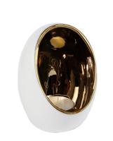 Gifts Amseterdam Theelichthouder Pim L Goud/wit Aardew 11,5x 11,5x15cm - thumbnail