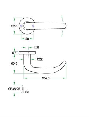 Krukgarn FAME PL rvs mat Miva WC 8mm