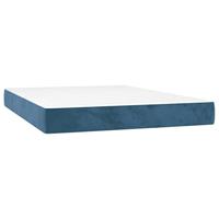 Boxspring met matras fluweel donkerblauw 140x190 cm - thumbnail