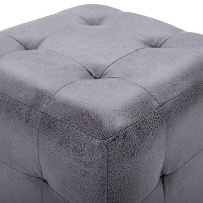VidaXL Poef 2 st 30x30x30 cm kunstsuède grijs VidaXL Poef 2 st 30x30x30 cm kunstsuède grijs