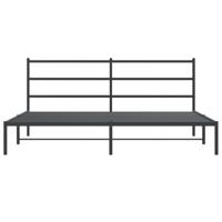 Bedframe met hoofdbord metaal zwart 193x203 cm - thumbnail