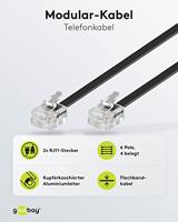 Goobay Telefoon (analoog) Aansluitkabel [1x RJ11-stekker - 1x RJ11-stekker] 10.00 m Zwart - thumbnail
