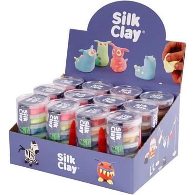 Silk Clay ®, neon kleuren, standaardkleuren, 12 set/ 1 doos