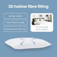 VidaXL Hoofdkussen met kussen wit katoen en polyester - thumbnail