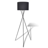 VidaXL Lampenkap voor vloerlamp met hoge standaard zwart - thumbnail