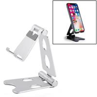 ROOSTAND R2 aluminiumlegering mobiele desktop Tablet beugel dubbele vouwen lui artefact grootte: 6.4 x7x9cm (zilver) - thumbnail