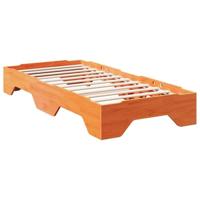 Bedframe zonder matras stapelbaar wasbruin 75x190 cm hout - thumbnail