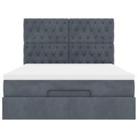 Ottoman bed met matrassen 140x190cm fluweel donkergrijs - thumbnail