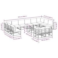 Tuinbankenset met kussen 13 pcs Zwart Aluminium - thumbnail
