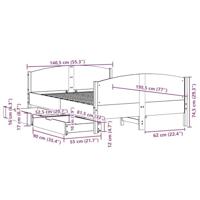 Bedframe zonder matras massief grenenhout wit 135x190 cm - thumbnail