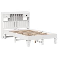 Bedframe zonder matras massief grenenhout wit 140x190 cm - thumbnail
