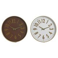 Muurklok Home ESPRIT Wit Bruin Gouden PVC 45 x 4 x 45 cm (2 Stuks) - thumbnail