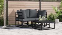 Buitenmeubelsets met kussen met kussen 2 pcs Zwart en Anthraciet - thumbnail