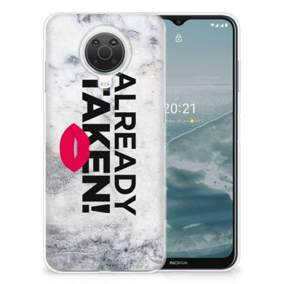 Nokia G20 | G10 | Siliconen hoesje | met naam Already Taken White