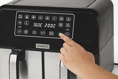 Kenwood HFM20.000MB friteuse Dubbel 8 l Vrijstaand 1700 W Heteluchtfriteuse Zwart - thumbnail
