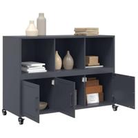 Dressoir 100,5x39x72 cm staal antracietkleurig - thumbnail