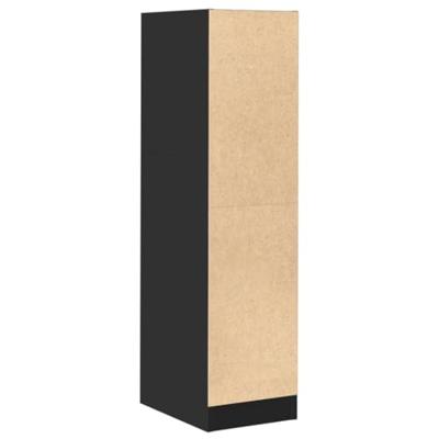 Apothekerskast 30x41x118 cm bewerkt hout zwart - thumbnail